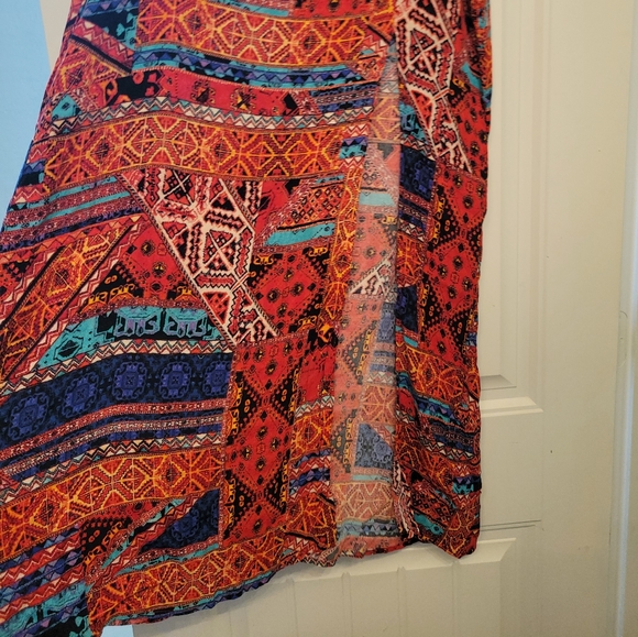 Long Ethnic multi-color split with zipper in back. - Picture 2 of 6